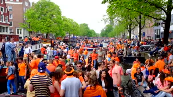 Kingsday в Амстердаме — стоковое видео