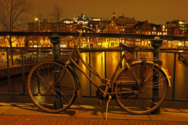 Amsterdam view at night — Stock Photo, Image
