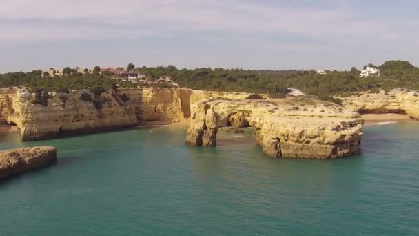Praia Albandeira Algarve Portekiz — Stok video