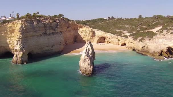 Praia Benagil Algarve Portekiz — Stok video