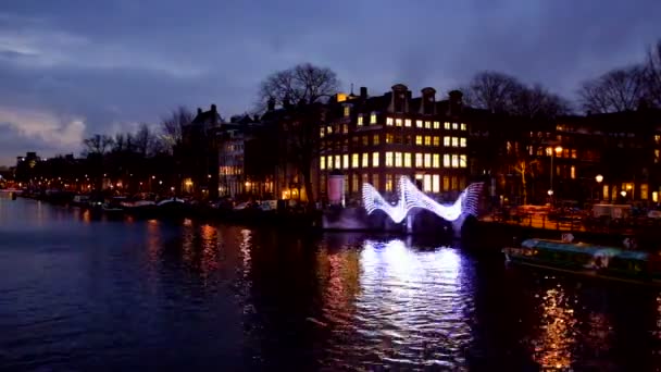 Malebné město z Amsterdamu — Stock video