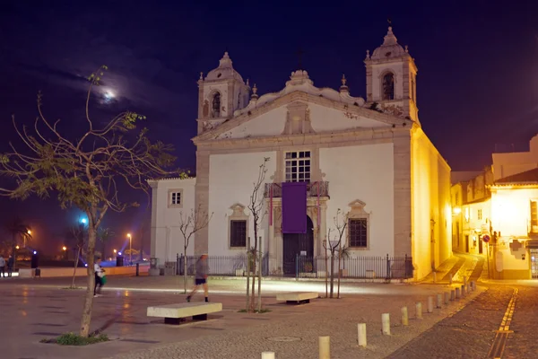 夜のラゴスの教会 — ストック写真