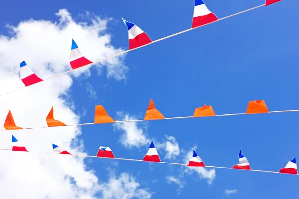 Orange flags, celebrating kings day in the Netherlands — Stock Photo, Image