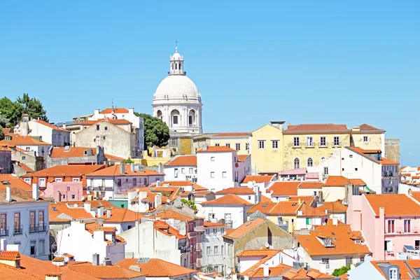 Central Lisbon with colorful houses — Stock Photo, Image