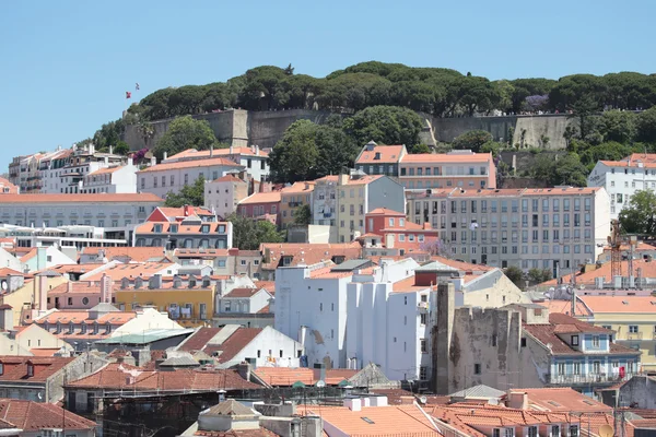 Central Lisbon with colorful houses — Stock Photo, Image