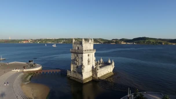 Torre de Belém em Lisboa — Vídeo de Stock