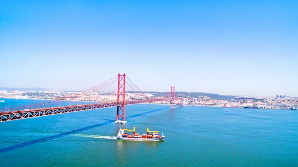 Aerial from the 25 Abril bridge — Stock Photo, Image