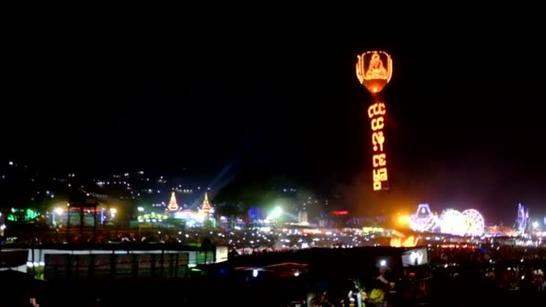 O Festival Tazaungdaing - festival de luz em Taunggyi Myanmar — Vídeo de Stock