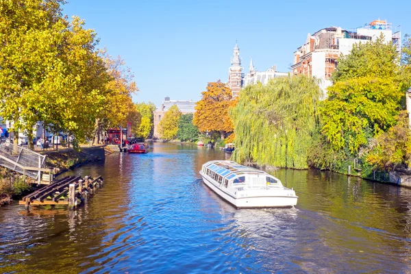 City scenic from Amsterdam in Netherlands in fall — Stock Photo, Image