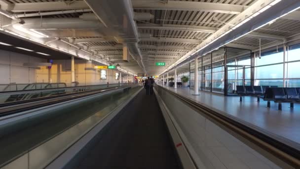 Вид на ворота аэропорта Схипхол в Нидерландах — стоковое видео