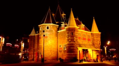 Hollanda, Amsterdam 'daki Ortaçağ De Waag binası