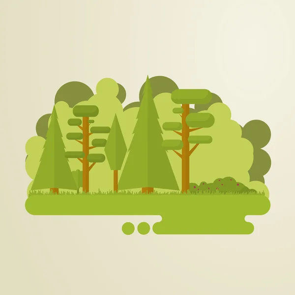 Set of flat trees — Stock Vector