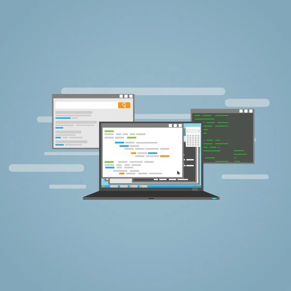 Programmierung und Entwicklung — Stockvektor