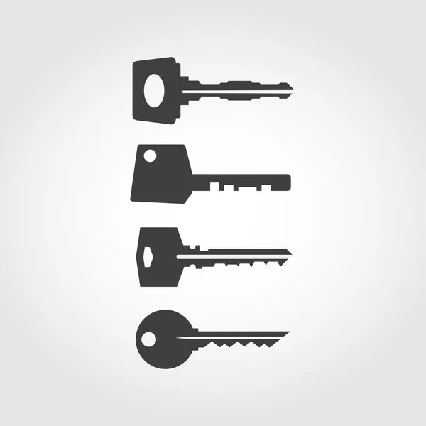 Anahtarları siyah simge seti — Stok Vektör