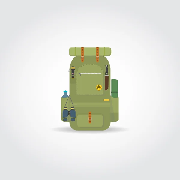 Cestovní batoh zelený — Stockový vektor