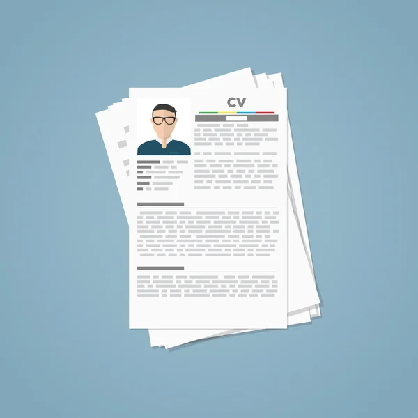 Curriculum vitae papers — Stockvector