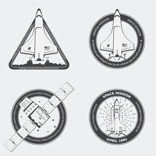Space shuttle emblem — Stock Vector