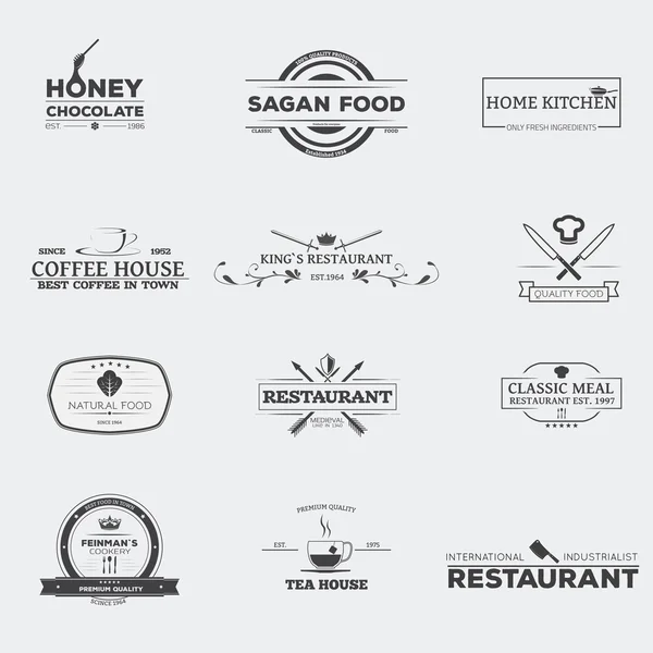 Embleme von Restaurants und Restaurants — Stockvektor
