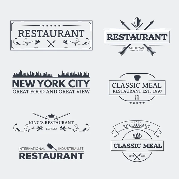Klassische Restaurant-Embleme — Stockvektor