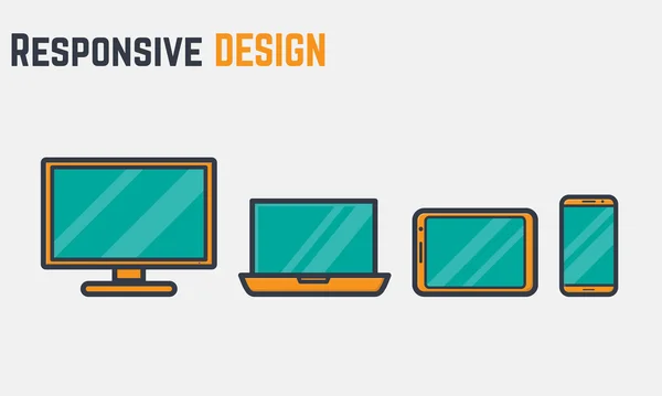 Dikke lijn responsive design — Stockvector