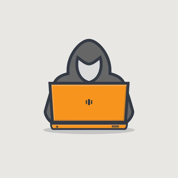 Icono hacker ordenador — Vector de stock