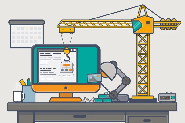 Ícone do site de construção — Vetor de Stock