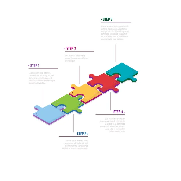 Puzzle Conceito Negócio Infográfico Modelo Para Apresentação Projetos Negócios Diagrama — Vetor de Stock