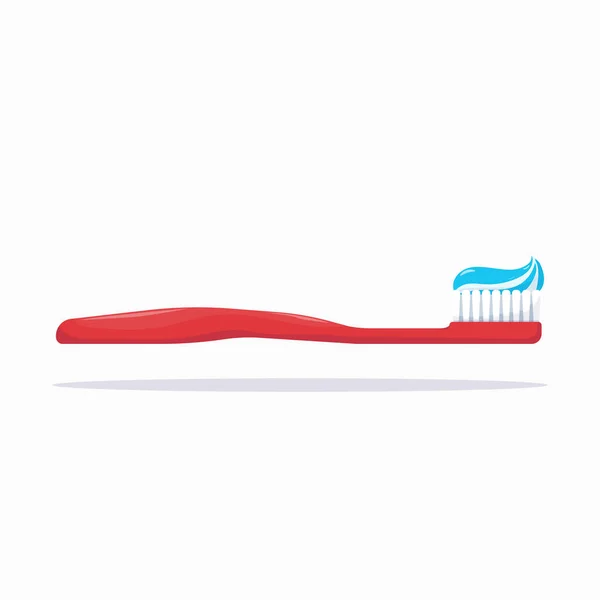 Brosse Dents Rouge Avec Gel Dentifrice Protection Des Dents Nettoyage Graphismes Vectoriels