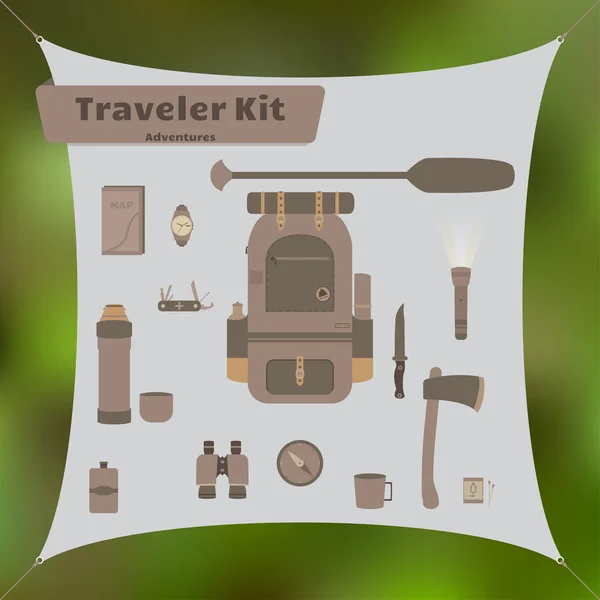 Kit de viagem — Vetor de Stock