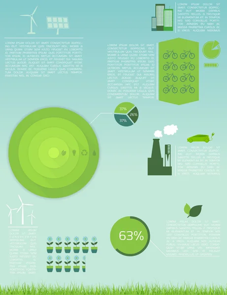 Yeşil ekoloji Infographic — Stok Vektör