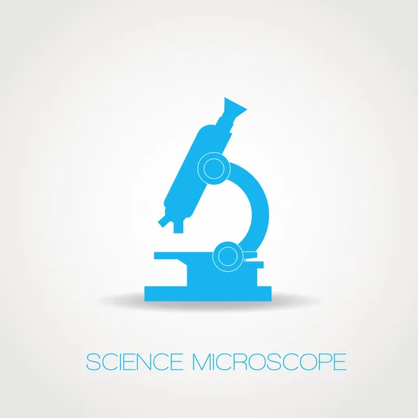 Azure microscope icon — Stock Vector