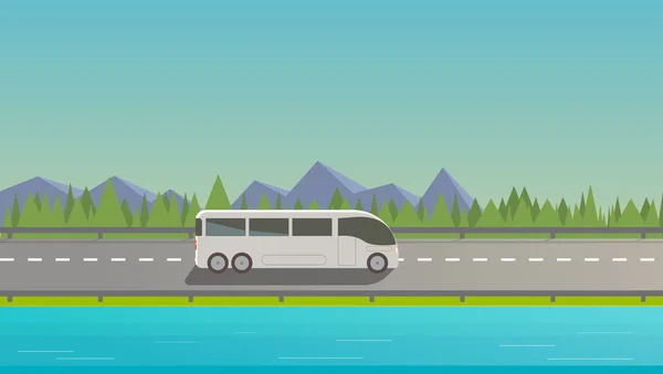Toeristische witte bus — Stockvector