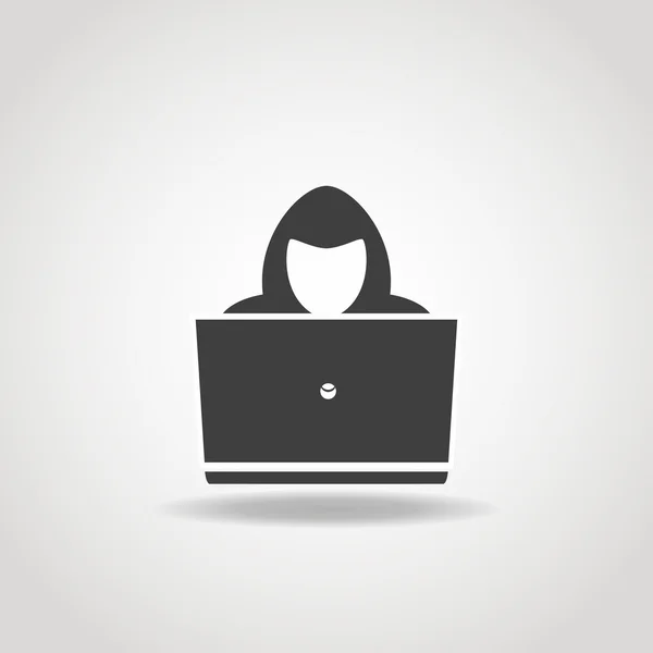 Icono hacker ordenador — Vector de stock