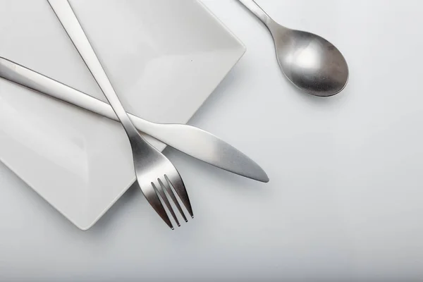 Minimal designed inox cutlery — Stock Photo, Image