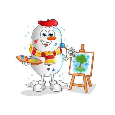 Kardan adam maskotu. çizgi film vektörü