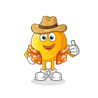  Tatil karakterine giden ifade. çizgi film maskotu vektörü