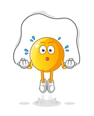  İp atlama egzersizi çizimi. karakter vektörü