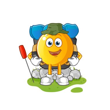  İkon, kamp maskotu ol. çizgi film vektörü