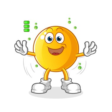  Tam batarya karakteri. çizgi film maskotu vektörü