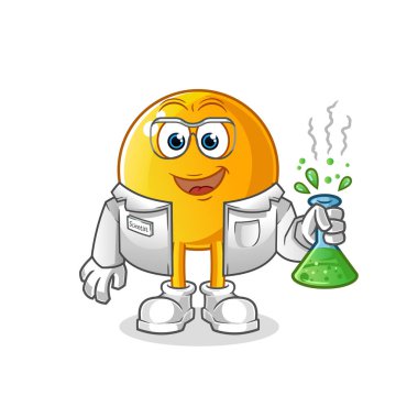  İkon bilim adamı karakteri. çizgi film maskotu vektörü