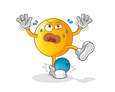  Bowling çizgi filminden emoticon hiten. çizgi film maskotu vektörü