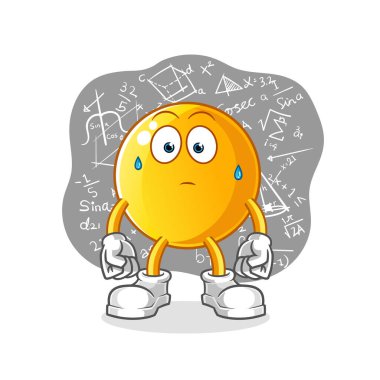  Sert vektör düşünen emotikon. çizgi film karakteri