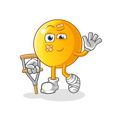  Topallayan sopa karakteri olan bir ruh hastası. çizgi film maskotu vektörü