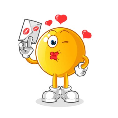  Aşk mektubu illüstrasyonu. karakter vektörü