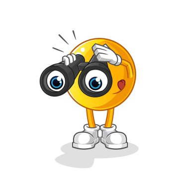  Dürbünlü bir ifade. çizgi film maskotu vektörü