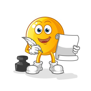  emoticon yazar vektörü. çizgi film karakteri