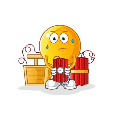  Dinamit karakterli bir ifade. çizgi film maskotu vektörü