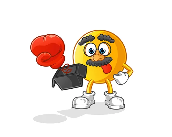 Emoticon Prank Glove Box Cartoon Cartoon Mascot Vector — Wektor stockowy