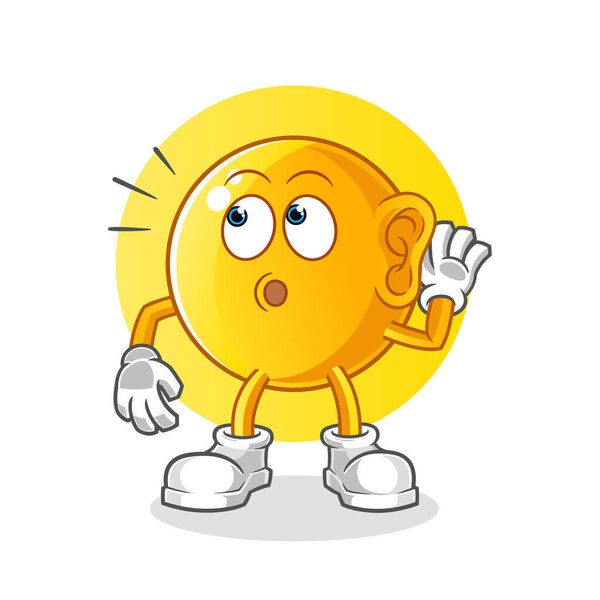  Вектор подслушивания смайликов. мультяшный персонаж