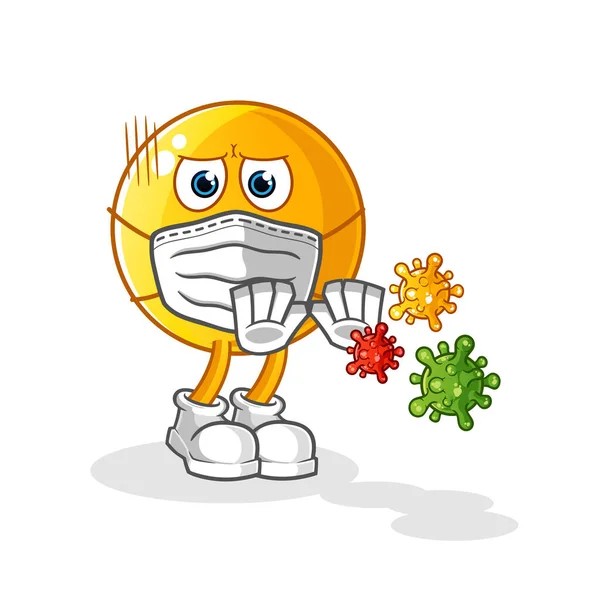 Emoticon Refuser Virus Dessin Animé Vecteur Mascotte Dessin Animé — Image vectorielle